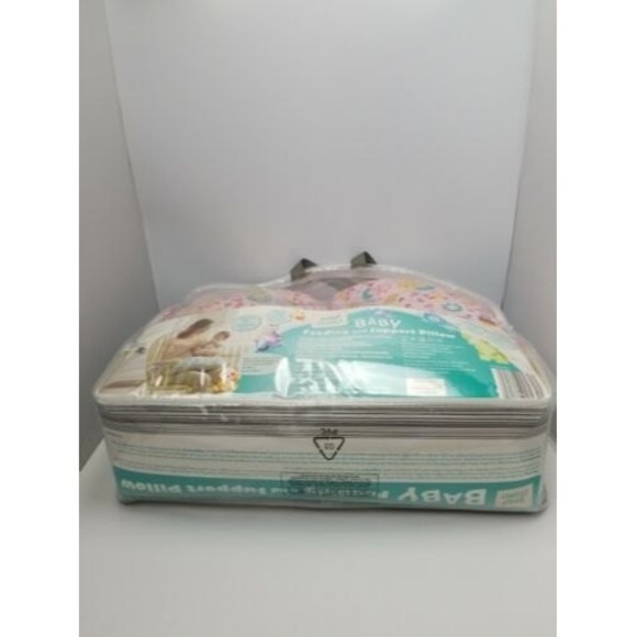 Little Journey Feeding and Support Pillow Pink With Extra Plush Cover Blue Green - Picture 7 of 9
